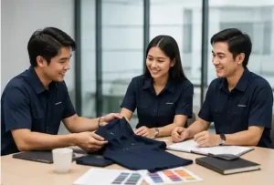 Tim quality control memeriksa hasil produksi di pabrik garment berkualitas